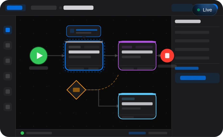 Nocta process canvas in dark mode